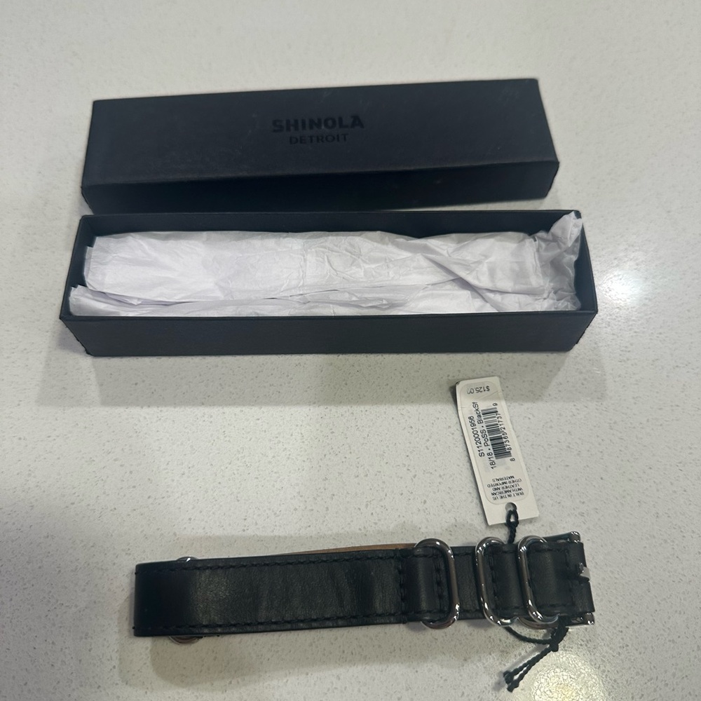 18mm Shinola Black Leather Watch Strap NATO NWT